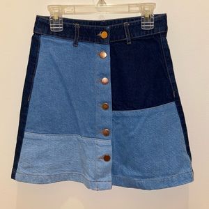 H&M Denim Colorblock Skirt